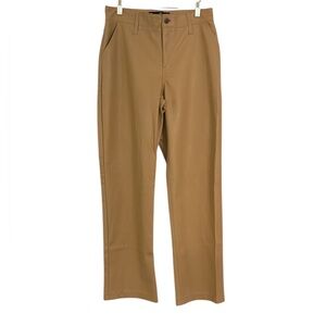 Hollister Women’s Tan High Rise Straight Leg Faux Vegan Leather Pants Size 29